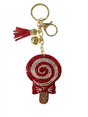 RED LOLLIPOP KEYCHAIN