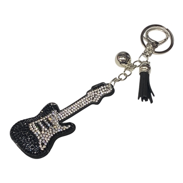 BLACK GUITAR KEYCHAIN