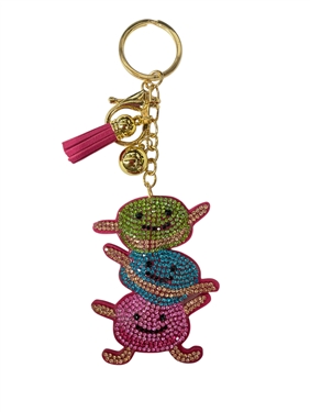SMILEY FACE MACROONS KEYCHAIN