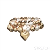 GOLD PEARL HEART BRACELET