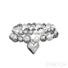 SILVER PEARL HEART BRACELET