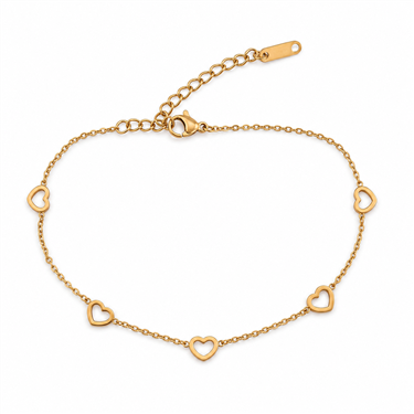 Hollow Heart Stainless Steel Bracelet