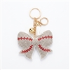 Baseball pattern bow keychain