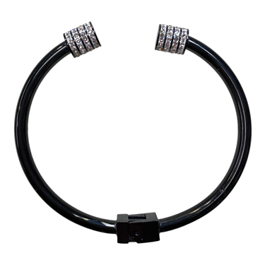 BLACK STAINLESSS STEEL CABLE BANGLE BRACELET