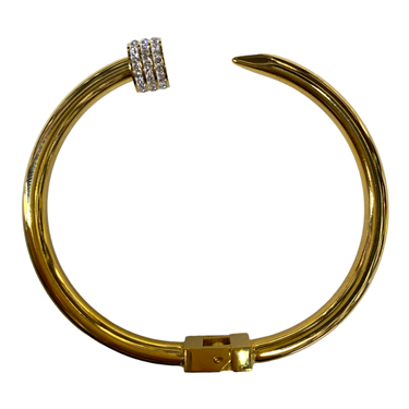 GOLD STAINLESS STEEL NAIL BANGLE BRACELET