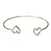 SILVER HOLLOW HEART BRACELET