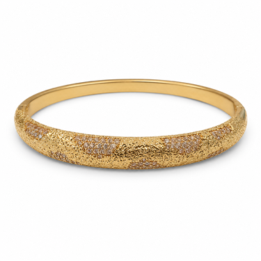 Textured Full PavÃ© Zircon Bangle