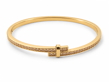 Cross T-Shaped Paved CZ Bangle