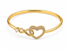 Infinity Hollow Heart Zircon Bangle