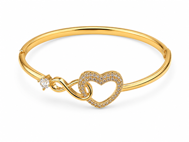 Infinity Hollow Heart Zircon Bangle