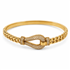 Horsebit Cuban Link Paved Bangle