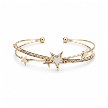 Double-layer Star Mother-of-pearl Open Bangle