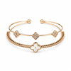 Double-layer Clover Mother-of-pearl Open Bangle