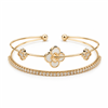 Double-layer Mother-of-pearl Clover Open Bangle