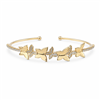 Butterfly Leaf Crystal Open Bangle