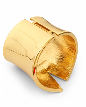 Wide Geometric Open Cuff Bangle