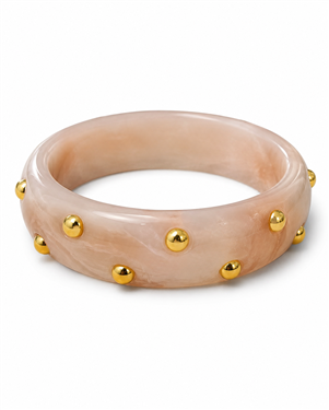 Resin Gold Bead Wide Bangle