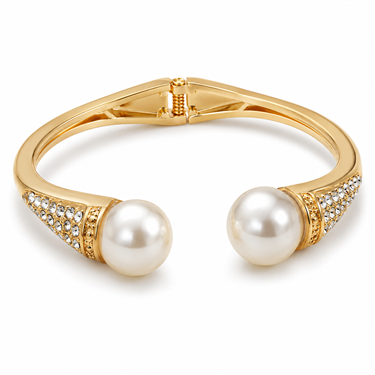 Pearl Open-End Alloy Bangle