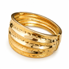 Vintage Gold Hammered Wide Alloy Bangle