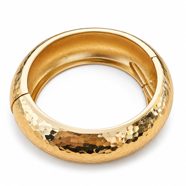 Vintage Hammered Gold Alloy Bangle