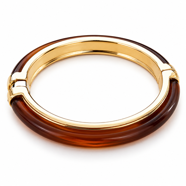 Amber Gold-Tone Alloy Bangle