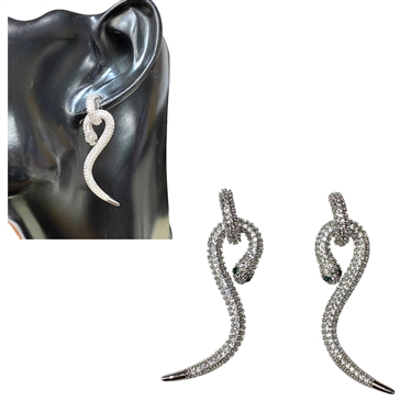 SILVER SNAKE EARRING