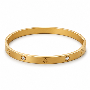 Clover CZ Bangle Bracelet