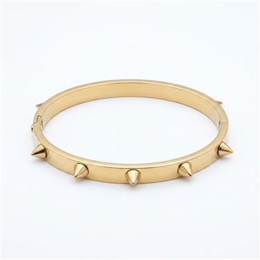 Plated Spike Stud Stainless Steel Bangle