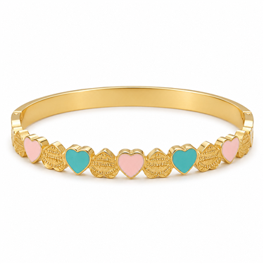 Heart Enamel Bangle Bracelet