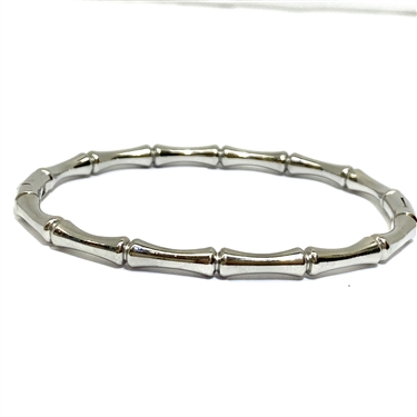 SILVER BAMBOO STAINLESS STEEL BRACELET