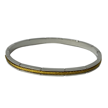 SILVER WITH GOLD STAINLESS STEEL BRACELET