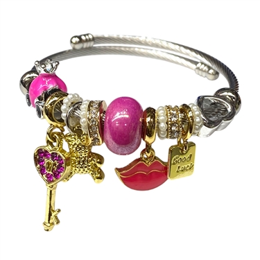 HOT PINK PANDORA BRACELET