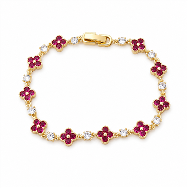 Four-Leaf Flower Zircon Bracelet