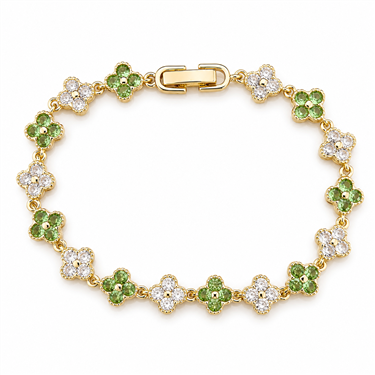 Four-Leaf Flower Crystal Bracelet