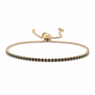 Black CZ Adjustable Slider Bracelet