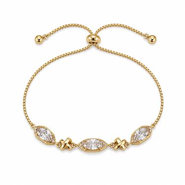 Marquise Zircon Cross Link Adjustable Bracelet