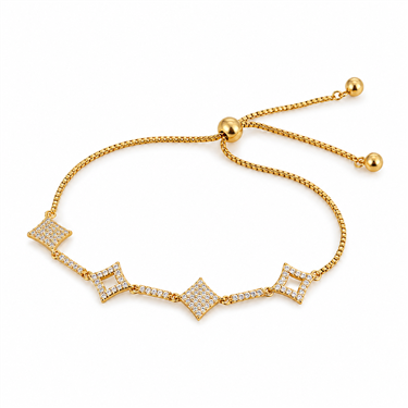 Geometric Diamond-Shaped Zircon Bracelet