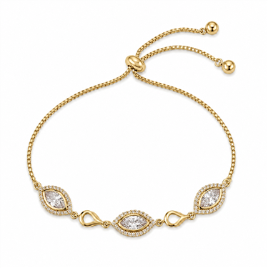 Marquise Zircon Adjustable Slider Bracelet