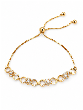 Heart & Circle Zircon Bracelet