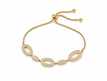 Sparkling Oval Link Zircon Bracelet