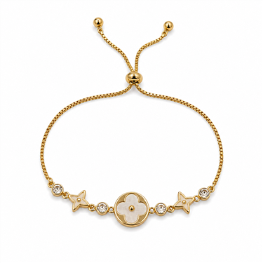 Motherâ€‘ofâ€‘Pearl Clover Star Adjustable Bracelet
