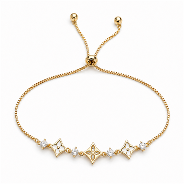 Adjustable Clover Zircon Bracelet