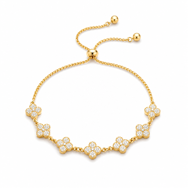 Clover Flower Crystal Adjustable Bracelet