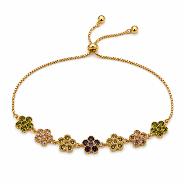 Zircon Flower Adjustable Bracelet