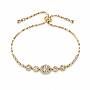 Oval Halo Adjustable Bracelet