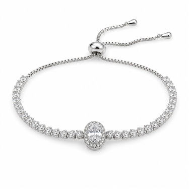 Sparkling Oval Zircon Tennis Bracelet