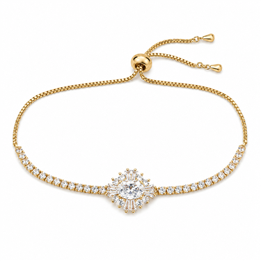Sparkling Gemstone Sunburst Bracelet