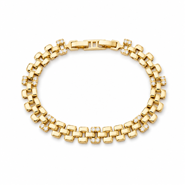 Double Row Rhinestone Link Bracelet