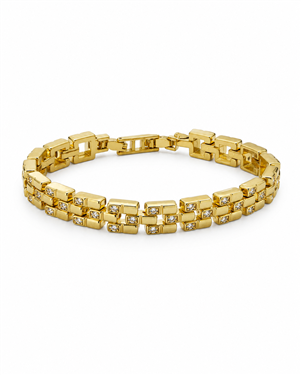 Square Link Rhinestone Bracelet