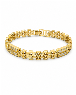 Multi-Row Rhinestone Link Bracelet